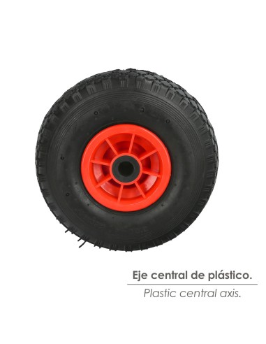 Rueda Carretilla Almacen / Sacos Neumática llanta plástico 20 mm.