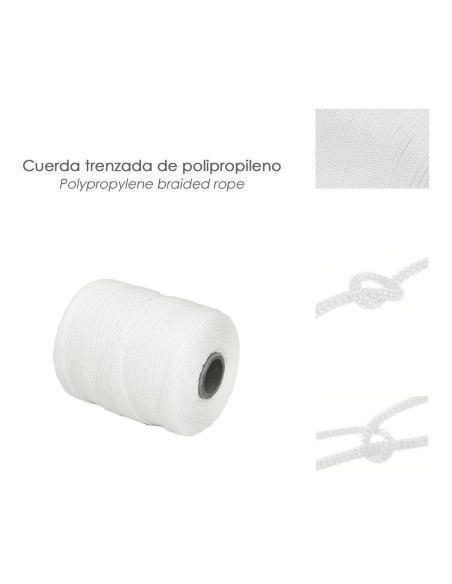 Cuerda Trencilla Polipropileno Blanco (Bobina 200 Metros)