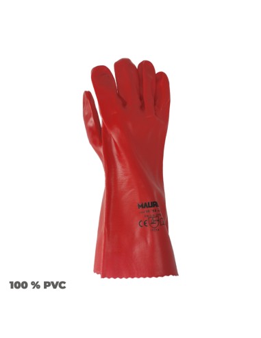 Guantes Pvc Rojo 35 cm.