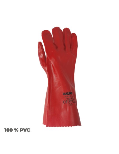 Guantes Pvc Rojo 35 cm.