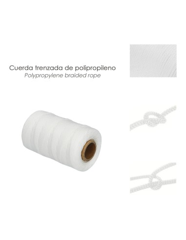 Cuerda Trencilla Polipropileno Blanco (Bobina 100 Metros)