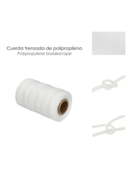 Cuerda Trencilla Polipropileno Blanco (Bobina 100 Metros)