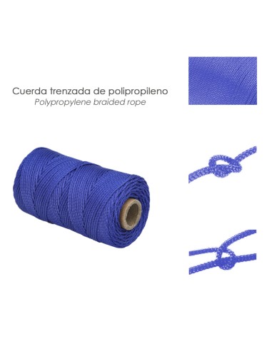 Cuerda Trencilla Polipropileno Azul (Bobina 100 Metros)