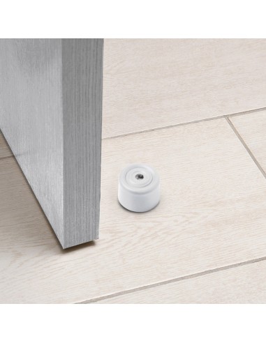 Tope Puerta Con Taco Nylon Blanco Blister 2 Piezas
