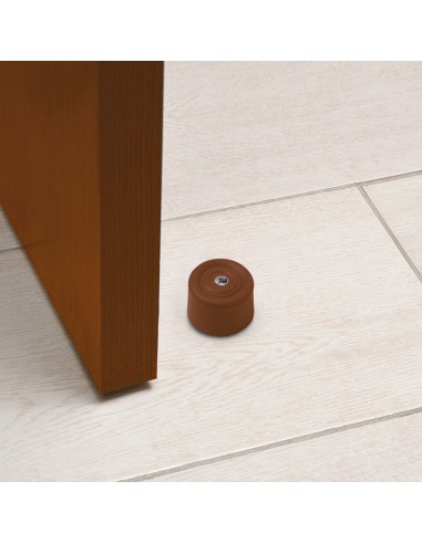 Tope Puerta Con Taco Nylon Marron (Blister 2 Piezas)
