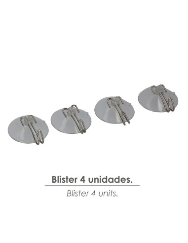 Colgador Oryx Ventosa 38 mm. (Blister 4 Unidades)