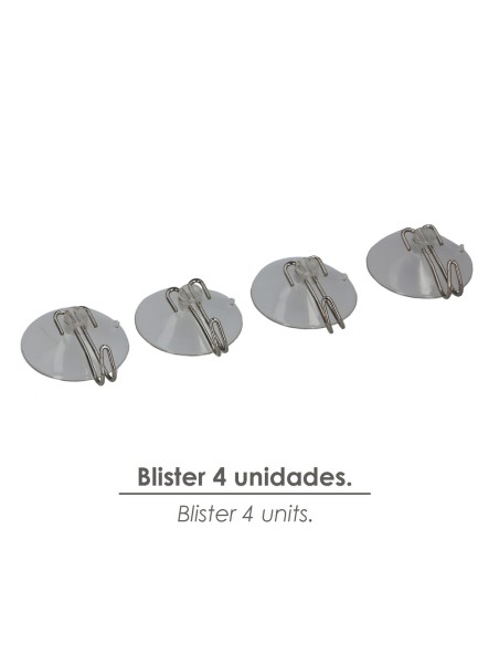 Colgador Oryx Ventosa 38 mm. (Blister 4 Unidades)