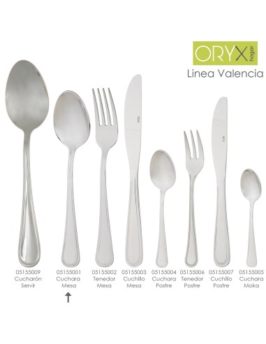 Cuchara Mesa Valencia 195 mm.Caja 12 unidades