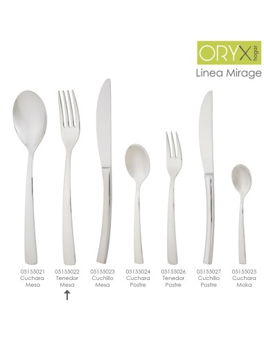 Tenedor Mesa Mirage 200 mm.Caja 12 unidades