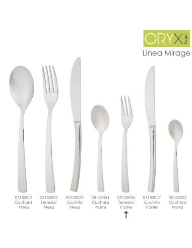 Tenedor Postre Mirage 159 mm.Caja 12 unidades