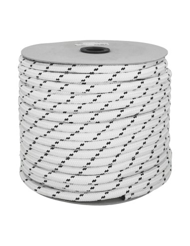 Cuerda Poliester Trenzada Blanco / Azul 10 mm. Bobina 100 m.