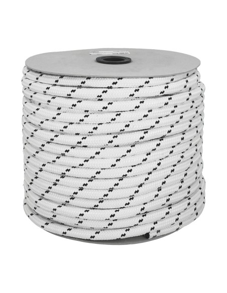 Cuerda Poliester Trenzada Blanco / Azul 12 mm. Bobina 100 m.