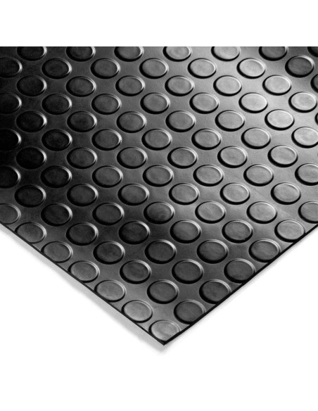 Suelo Goma Circulos 1,20x10 Metros 3 mm. de Grosor Color Negro