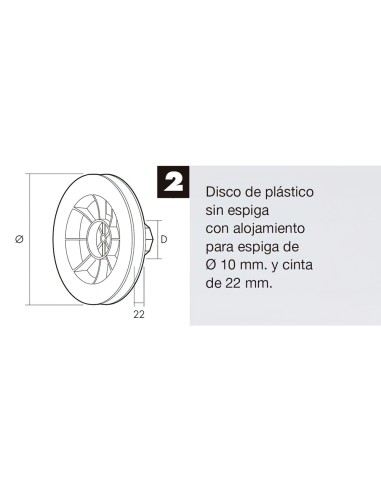 Disco Persiana Plastico Octogonal 160x60 mm. Cinta 22 mm.