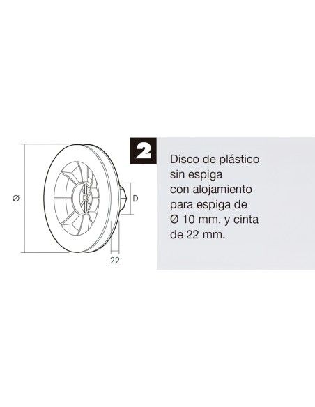 Disco Persiana Plastico Octogonal 160x60 mm. Cinta 22 mm.