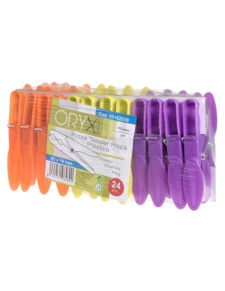 Pinzas Tender Ropa Plastico (Pack 24 Piezas)
