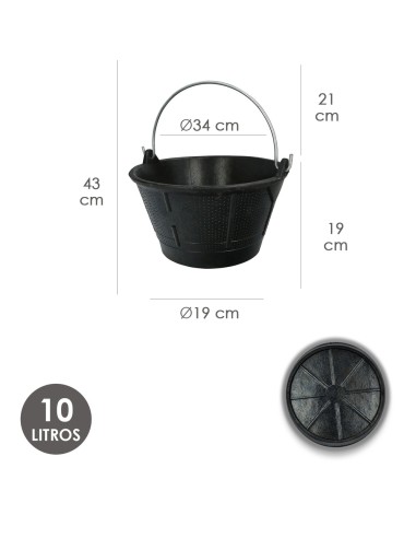 Cubo Obra Goma Italiano 10 l. Wolfpack