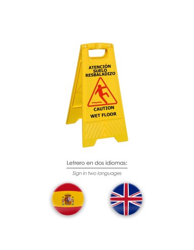 Cartel Atencion Suelo Mojado 64x30 cm.