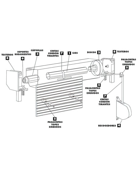 Recogedor Persiana Metal Sin Placa Frente Natural