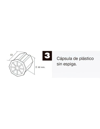 Capsula Persiana Plastico Sin Espiga Para Eje 60 mm.