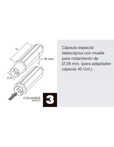 Capsula Persiana Telescopica Sin Espiga Para Eje 40 mm.