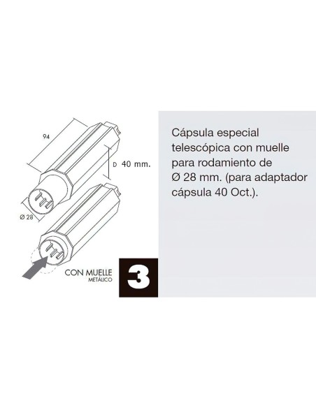 Capsula Persiana Telescopica Sin Espiga Para Eje 40 mm.