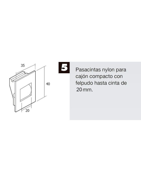 Pasacintas Persiana Compacto Rodillo Metal Cinta Hasta 20 mm.