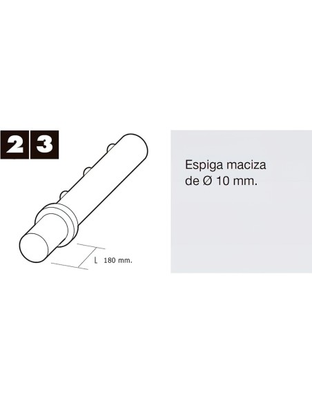 Espiga Persiana 100 mm. Para Disco o Capsula Plastico