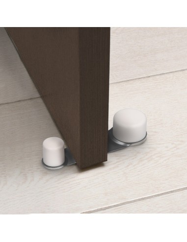 Tope Puerta Adhesivo con Retenedor Blanco
