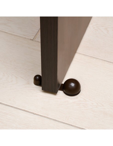 Tope Puerta Adhesivo con Retenedor Marrón