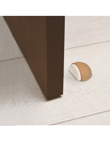 Tope Puerta Adhesivo Madera Media Luna Roble