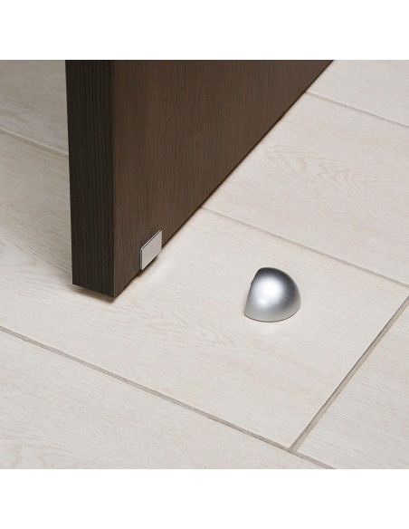 Tope Puerta Adhesivo con Imán Retenedor Cromo Mate