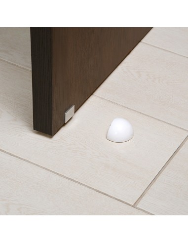 Tope Puerta Adhesivo con Imán Retenedor Blanco