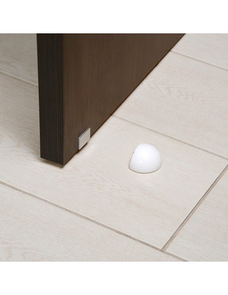 Tope Puerta Adhesivo con Imán Retenedor Blanco