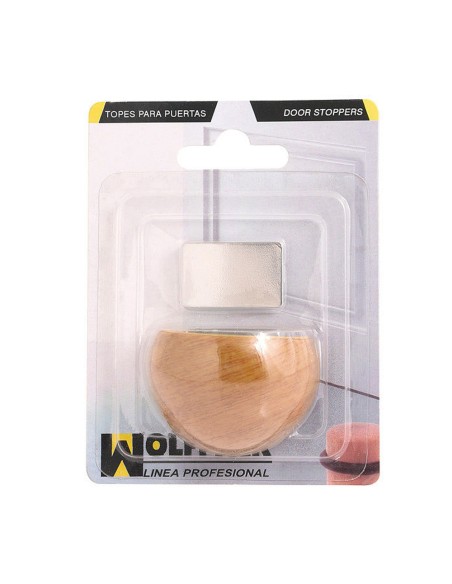Tope Puerta Adhesivo con Imán Retenedor Color Madera