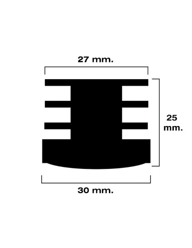 Contera Redonda Interior Negra 30mm. Blister 4 piezas.