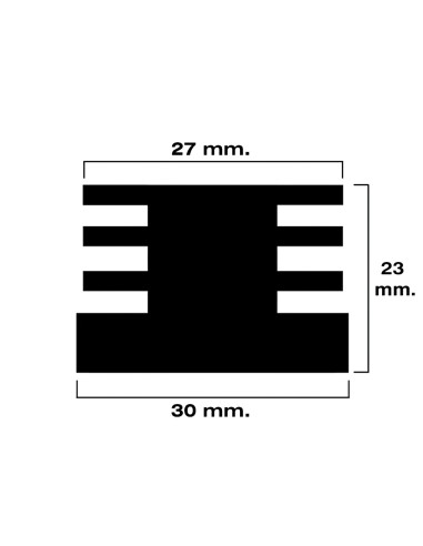 Contera Cuadrada Interior Negra 30x30 mm. Blister 4 piezas.