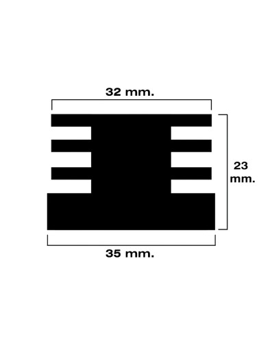 Contera Cuadrada Interior Negra 35x35 mm. Blister 4 piezas.
