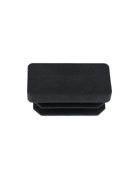 Contera Rectangular Negra 15x30mm. Blister 4 piezas.