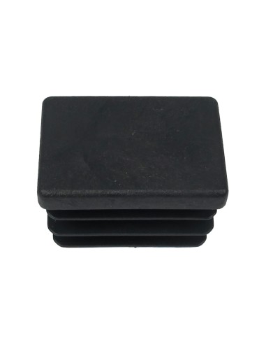 Contera Rectangular Negra 25x35mm. Blister 4 piezas.