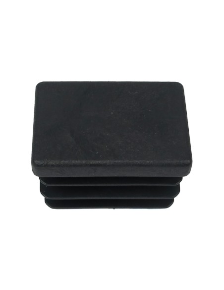 Contera Rectangular Negra 25x35mm. Blister 4 piezas.