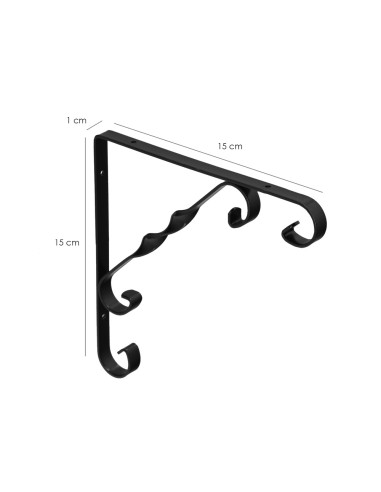 Palomilla Ornamental Reforzada Color Negro 150x150 cm. Palomilla Estante, Soporte Estanteria Escuadra Leja