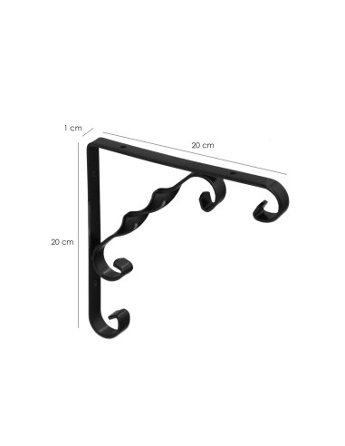Palomilla Ornamental Reforzada Color Negro 200x200 cm. Palomilla Estante, Soporte Estanteria Escuadra Leja