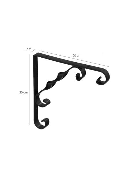 Palomilla Ornamental Reforzada Color Negro 200x200 cm. Palomilla Estante, Soporte Estanteria Escuadra Leja