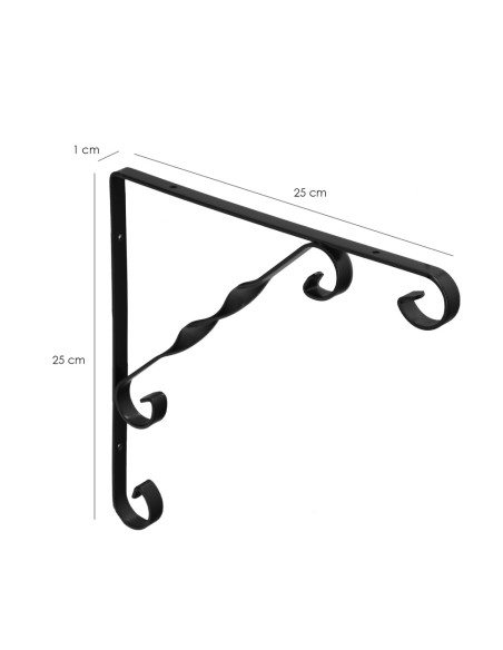 Palomilla Ornamental Reforzada Color Negro 250x250 cm. Palomilla Estante, Soporte Estanteria Escuadra Leja