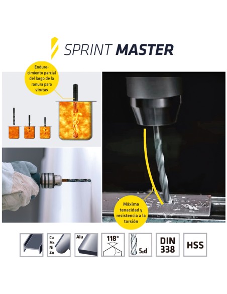 Broca Alpen Hss Sprint Master Ø 10,00 mm. (Blister 1 pieza)