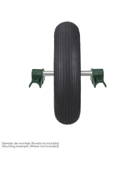 Cojinete Plastico Para Carretilla Obra Amarilla 1 Agujero (Juego de 2 piezas)