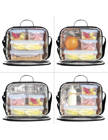 Bolsa Termica Con 4 Recipientes Hermeticos Plastico (2x800 ml + 2x400 ml.)