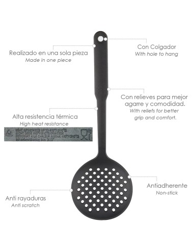 Espumadera Cocina Nylon Basic 33,5 x 11 cm.
