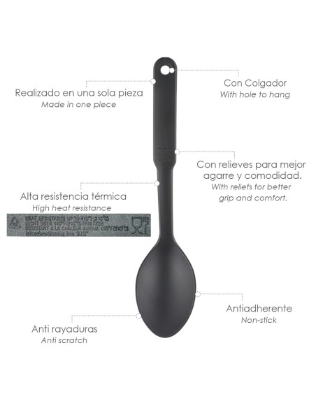 Cuchara Cocina Nylon Basic 30,5 x 7 cm.